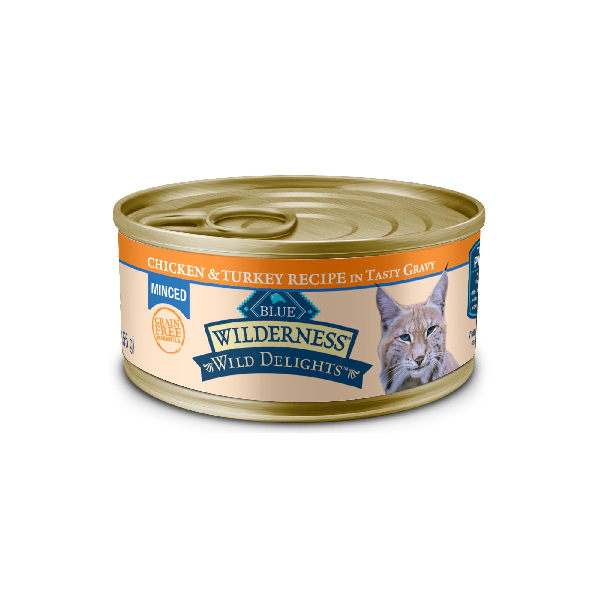 Blue Buffalo Wilderness Wild Delights Minced Natural Wet Cat Food, Chicken & Turkey in Tasty Gravy, 5.5-oz. Cans, 24-Pack