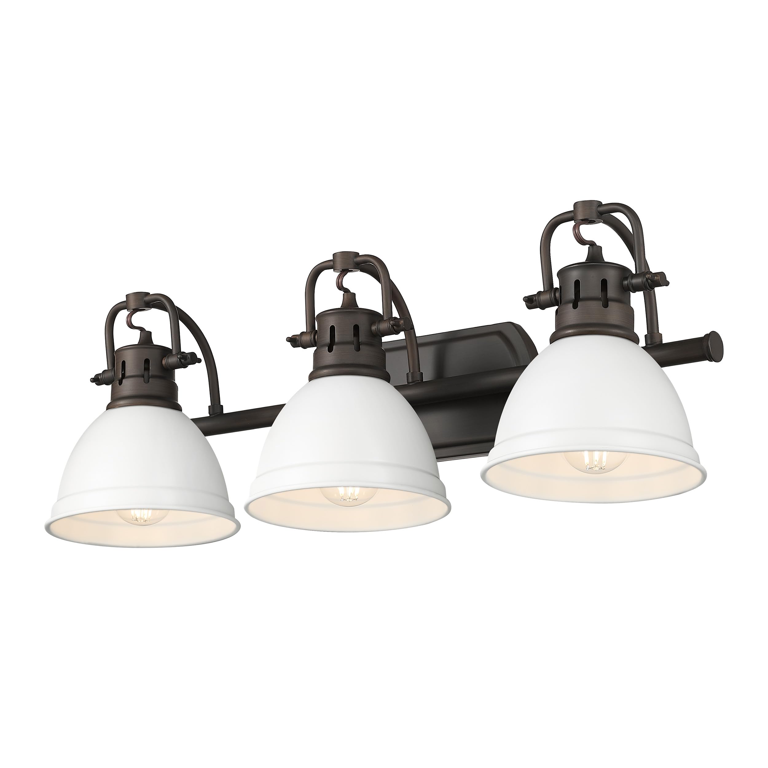 Duncan 3-Light Bath Vanity in Rubbed Bronze with Matte White