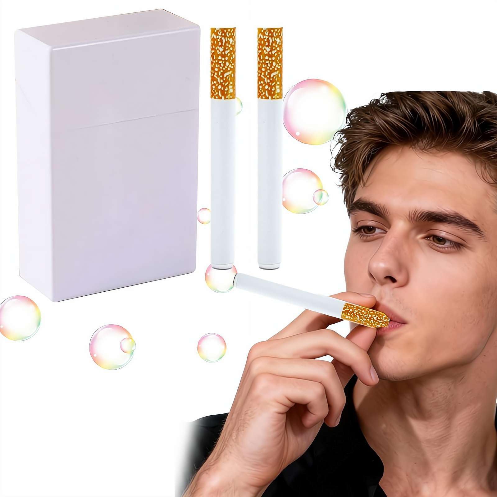 Novelty Cigarette-Shaped Bubble Wands, Realistic Simulation Bubble Blower Toys for Parties, Gatherings & Pranks, Portable Fun Bubbles Maker for Adults & Teens