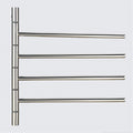 Wall-Mounted Rotating Towel Heater, 4-Bar Smart Electric Towel Rack Heating Rack Wall-Mounted Bathroom Shelf, Silver