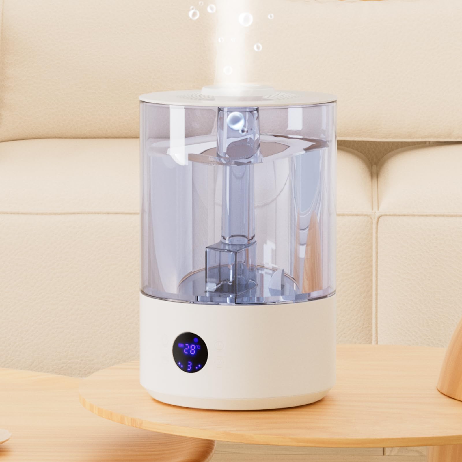 Large Room Humidifier for Bedroom Home 7.8L, Covering 600 ft², Top Fill Cool Mist Ultrasonic Air Humidifier with Essential Oil Diffuser, Whisper Quiet, Dual Mist, 44H Runtime & Timer Function