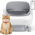 Automatic Cat Litter Box,Self Cleaning Litter Box for Multiple Cats with Open Top Design,App Control and Safety Protection,Ultra-Quiet,Easy Setup,Light Gray