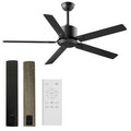 Obabala Outdoor Ceiling Fan No Light, 42 Inch Black Modern Ceiling Fan Without Light, Dual Finish 5 Blades,6 Speed, Reversible Quiet DC Motor for Patios, Garage, Bedroom, Porch