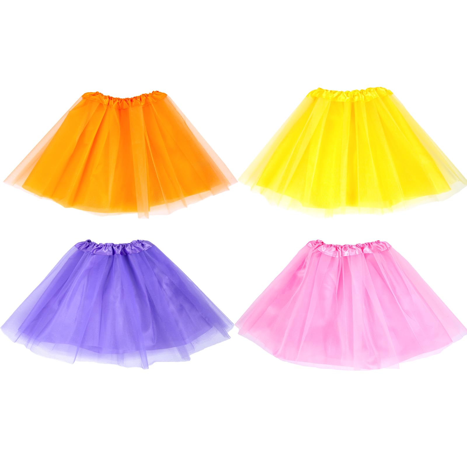 Koogel 4PCS Tutu for Toddler Girls, Multicolor Skirts for Toddler Girls, 3-Layer Ballet Tutu Dress Up for 2 Year Old Game Birthday Party Costume