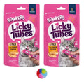 Bonkers Licky Tubes, Wet Lickable Tube Tender Chicken Flavor Cat Treats, Real Meat, Training or Food Topper 2 Pak (8 Tubes) Plus 1 Cat Pom Pom Balls Toy - Product Packaging May Vary
