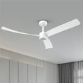 TALOYA 52 Inch Ceiling Fans with Lights Led Remote Control Low Profile Flush Mount for Living Room Bedroom Outdoor Patio,DC Motor,Reversible,Dimmable,Buzzer ON/Off,White