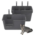 Open Cat Litter Box, Large Standard Litter Box, Kitten Litter Potty Pan for Small & Large Cats, Easy to Clean, Low Entry, 4 Units, Grey