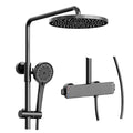 Shower System Thermostatic Bathroom Shower Faucet Set 40°C Thermostatic Shower Mixer Gray Shower Fixtures Shower Kit with Valve and Rain Shower Head