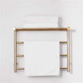 Bathroom Wall Heater Electric Heated Towel Rack, Vacuum Plating Heated Towel Warmer, 304 Stainless Steel Drying Rack Towels, 480X610X230Mm,Gold