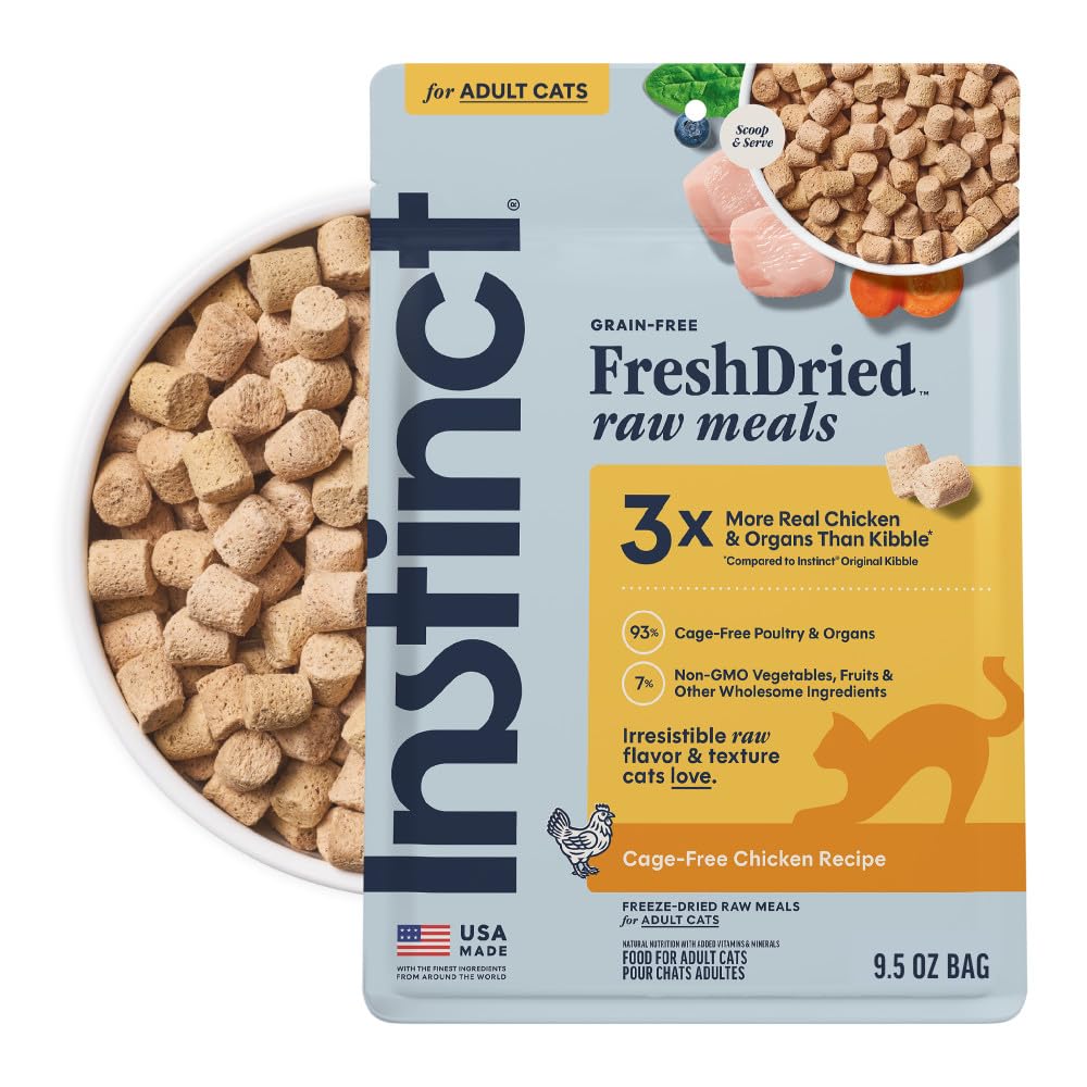 Instinct Raw Meals Freeze-Dried Chicken Cat Food, 9.5 oz. Bag