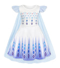 WonderBabe Princess Dress With Cape Girls Christmas Birthday Party Cosplay Costume Toddler Ruffle Sleeve Fancy Outfit Gift