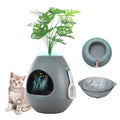 Egglao6 Plant Litter Box Furniture with 3PCS Cat Litter Box Liners Secret Kitty Enclosure with Odor Removal System, Decorative Top and Cat Litter Scoop, Quick Assembly, Extra Large (Grey)