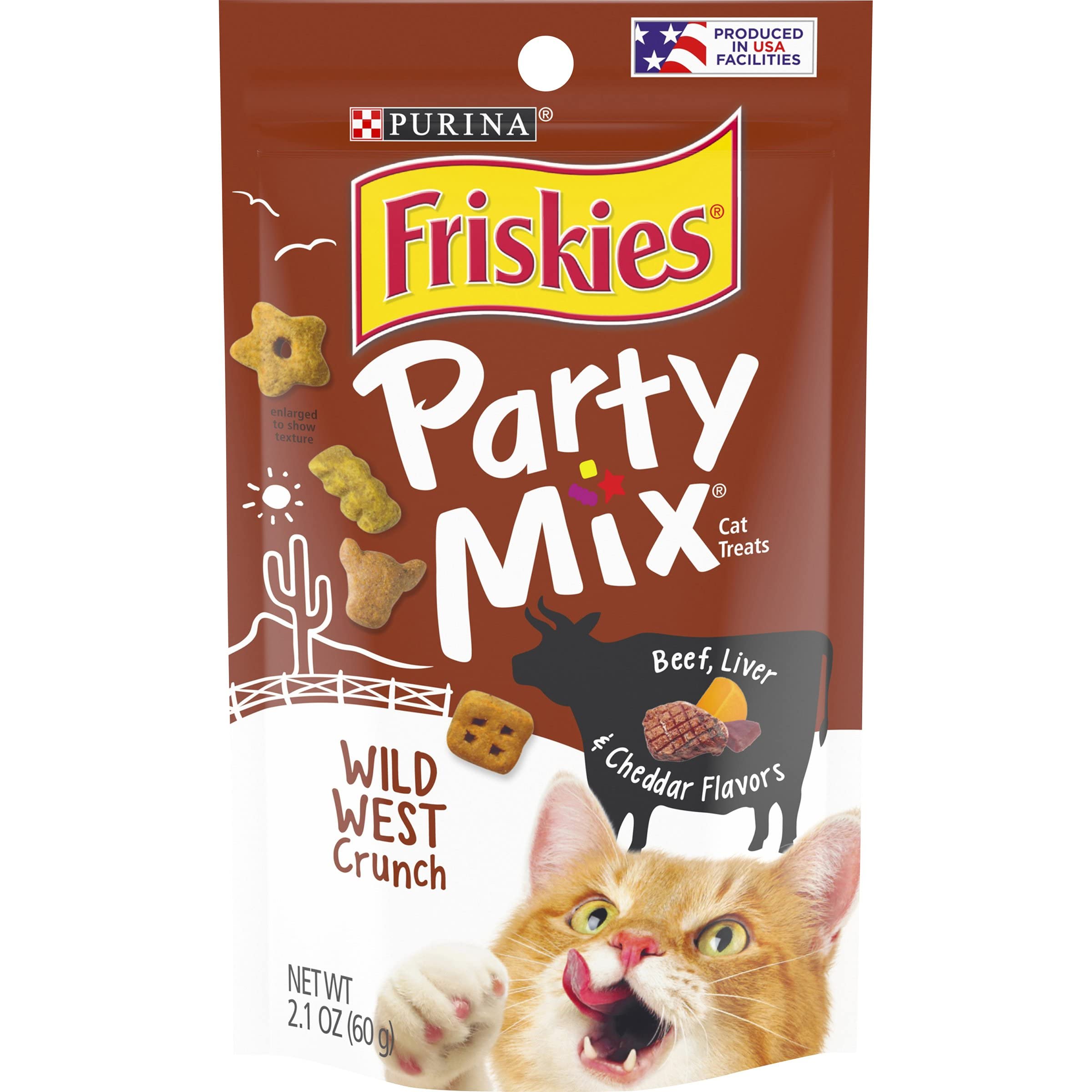Purina Friskies Party Mix Cat Treats (Wild West Crunch, 2.1 Ounce (Pack of 6))