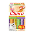 INABA Churu Cat Treats, Lickable, Squeezable Creamy Purée Cat Treat with Vitamin E, 0.5 Ounces Each Tube, 40 Tubes, Chicken Variety
