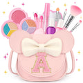 Kids Makeup Kit for Girls - 15 Pcs Real Washable Make Up Set - Non Toxic Toddlers Cosmetic with Letter Purse - Dress up Birthday Gifts for 3 4 5 6 7 8 Years Old Girls - Pink A