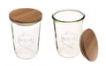 WECK Canning Jars 743-25.3 fl. oz Mold Jars - Eco-Friendly Canning Jar - Storage for Food, Yogurt with Air Tight Seal and Lid - 3/4 Liter Tall Jars Set - Set of (2 Jars with Wooden Lids)
