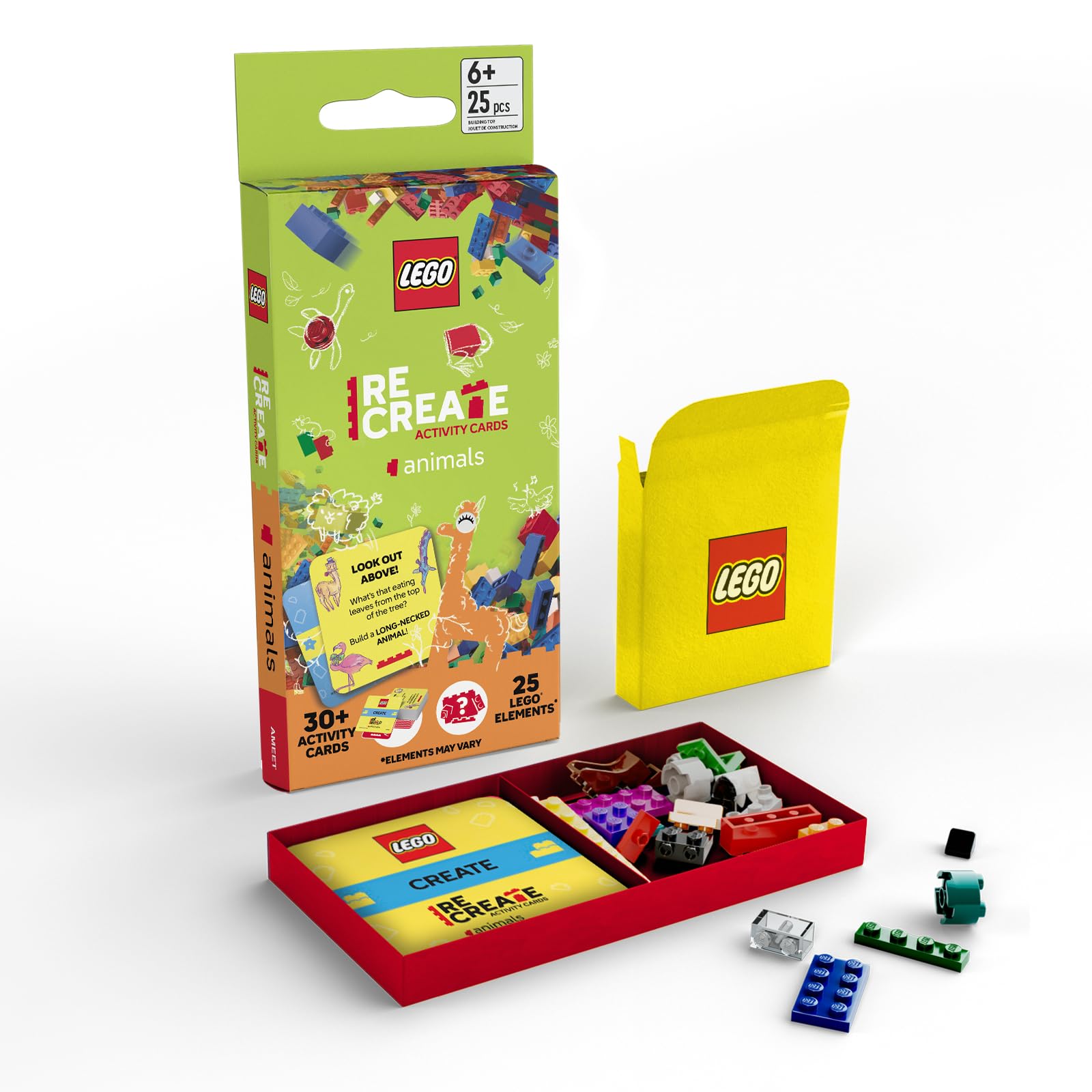 LEGO Recreate Activity Cards – Animals | Creative Building Game with 30+ Activity Cards & 25 LEGO Elements | Ages 6+