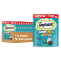 Temptations Jumbo Stuffed Cat Treats, Crunchy and Soft Cat Treats, Tempting Tuna Flavor, 5.3 oz. Pouch (Pack of 10)