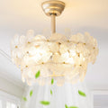 20" Gold Crystal Fandelier Ceiling Fans with Lights, Gold Flower Chandelier Ceiling Fan with Light Remote Control, Morden Caged with 6 Speeds for Bedroom, Nursery, Living Room(Clear)