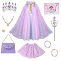 Meland Princess Dress Up for Girls 3-8, Cape with Crown & Tutu, Birthday Gift for Toddler Girls, Pretend Play Toys for Kids