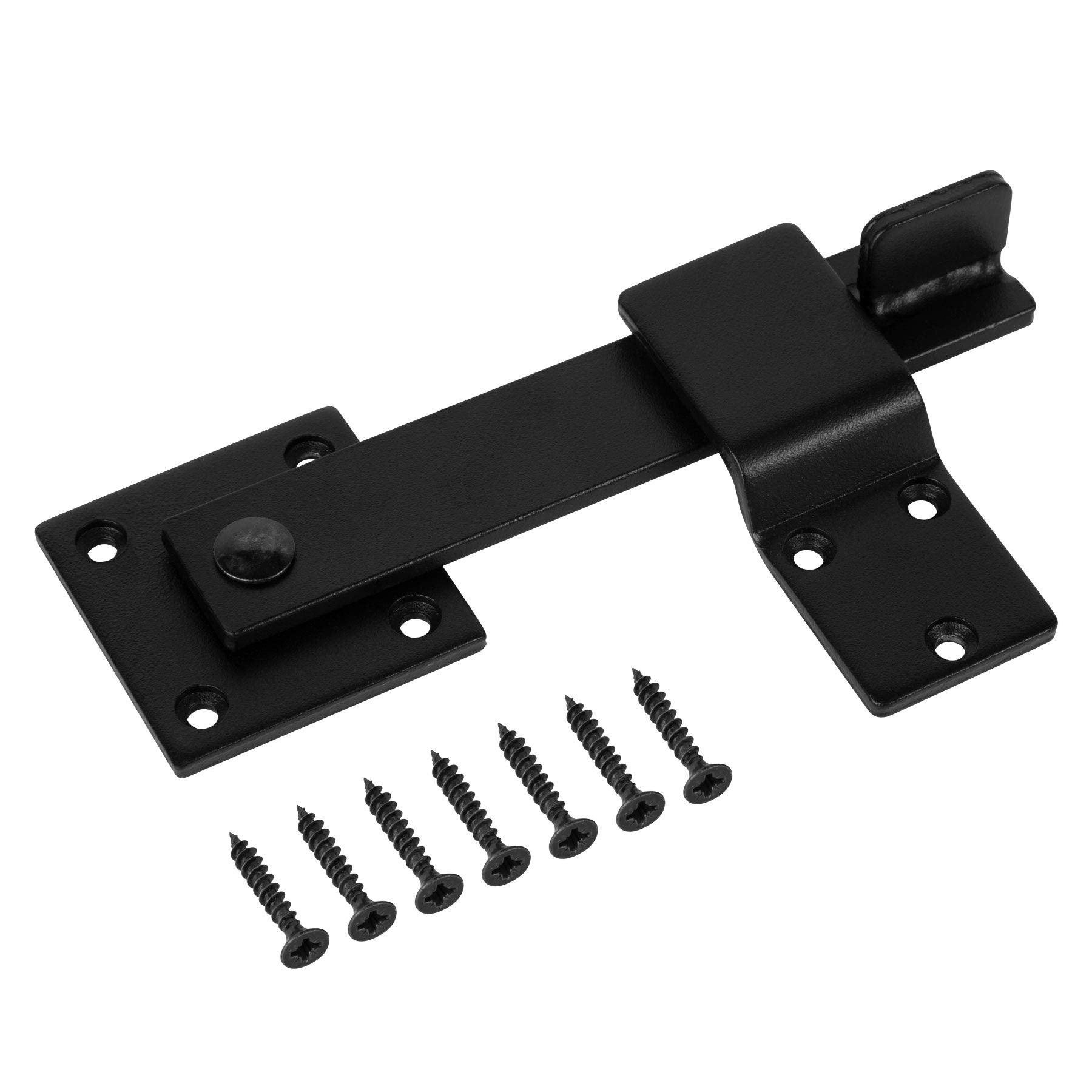 HILLMASTER Sturdy 6" Farm Flip Fence Gate Latch, Barn Door Lock Flip Latch Hardware, Rustic Gate Lock for Cabinet, Shed, Sliding Doors, Matte Black