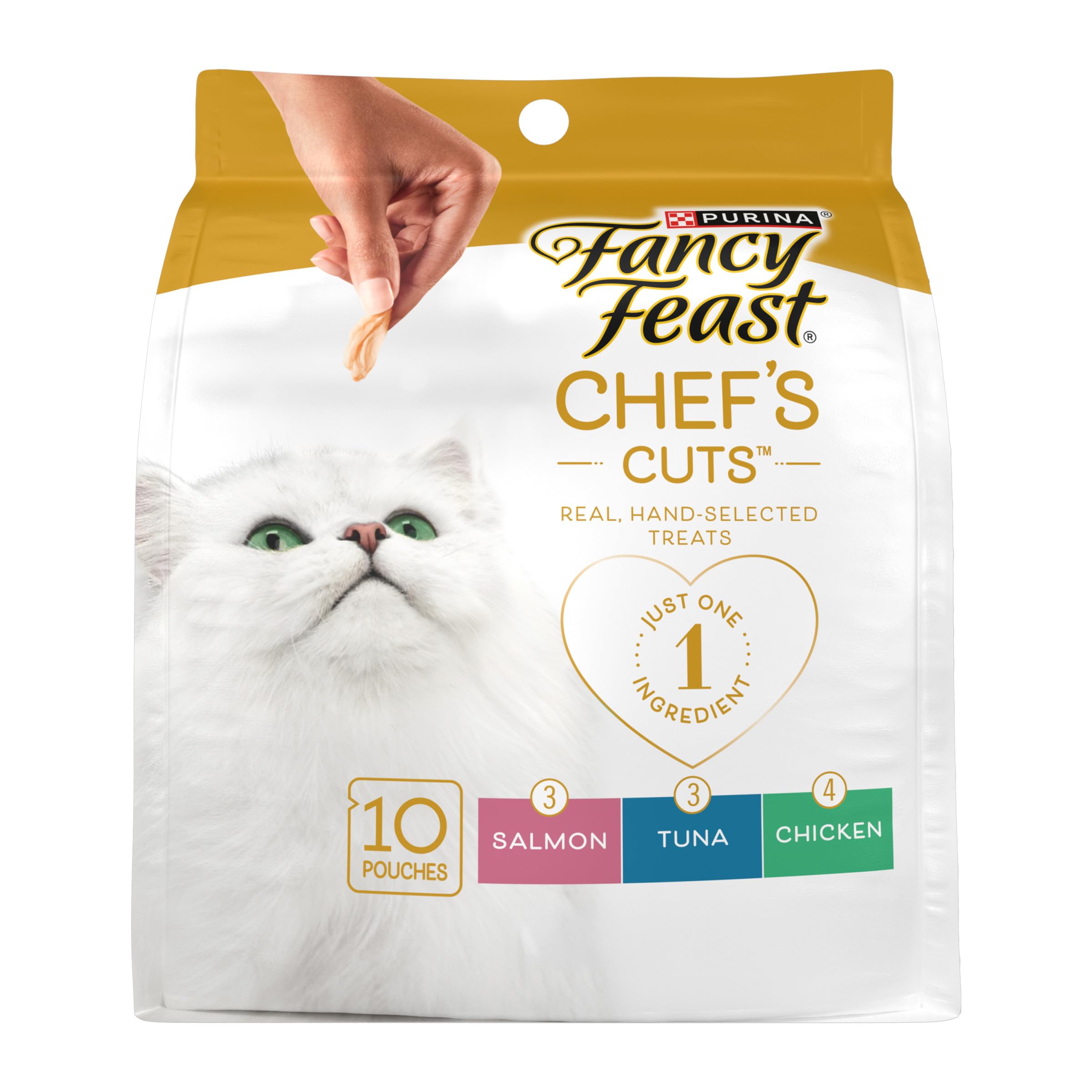 Purina Fancy Feast Natural Cat Treats Variety Pack, Purely Natural - (Pack of 5) 10 ct. Pouches