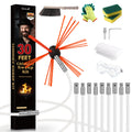 30 Feet Chimney Sweep Kit, Chrome Button Locking System, Chimney Cleaning Kit, Chimney Brush, Chimney Cleaning Tool, Chimney Cleaning System with 9 Flexible Chimney Rods