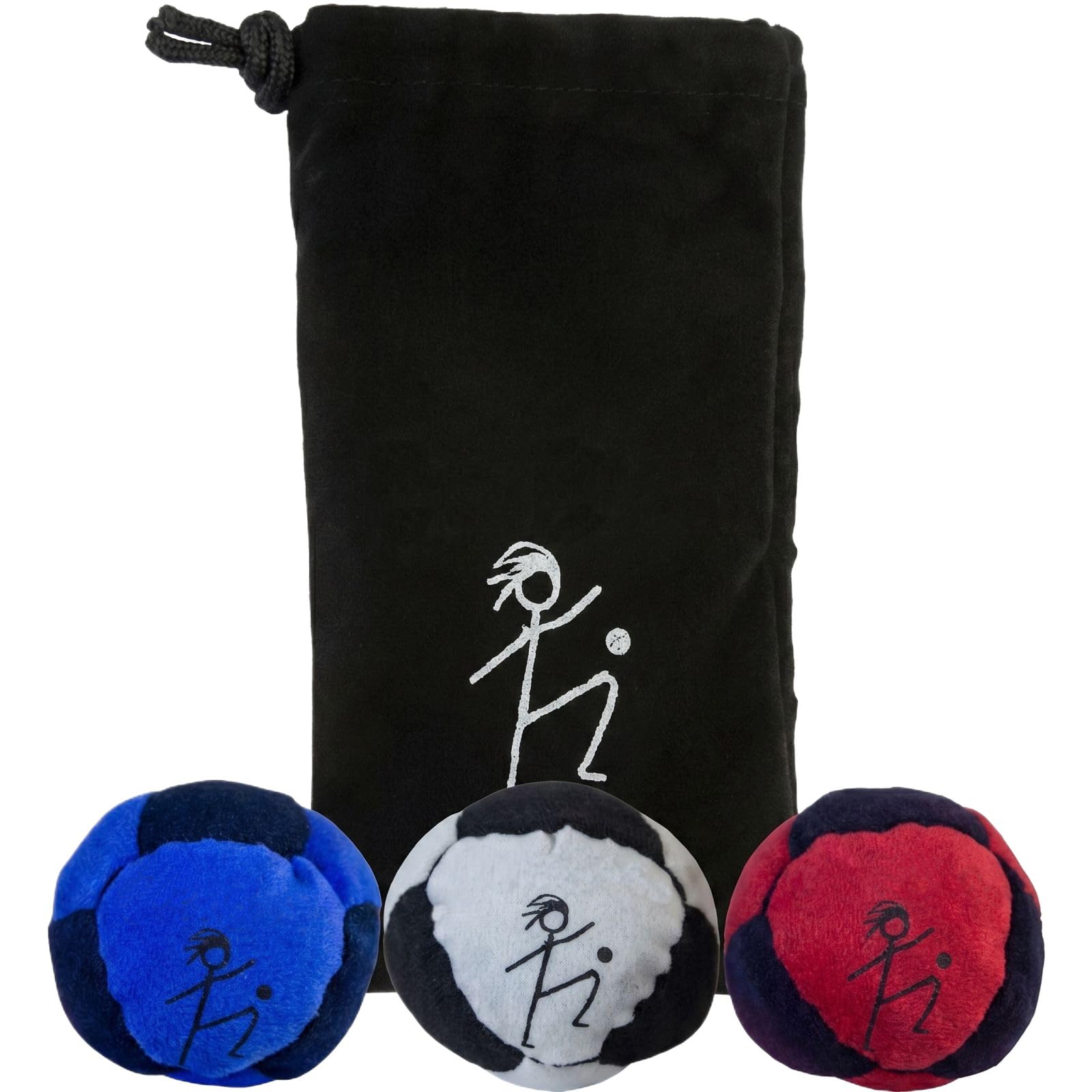 3PCS Dirt Bag Footbag Bag Set, 2026 Upgraded Soft Plush Footbags - Durable Fleece Juggling Balls - Vibrant Sports Design for Indoor & Outdoor Play, Party Favors, and Coordination Training