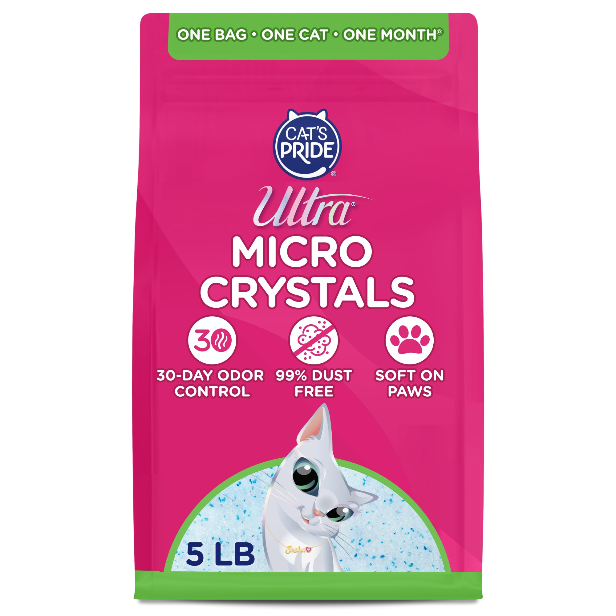 ULTRA MICRO CRYSTALS UNSCENTED PREMIUM NON-CLUMPING CAT LITTER, 5-LB BAG