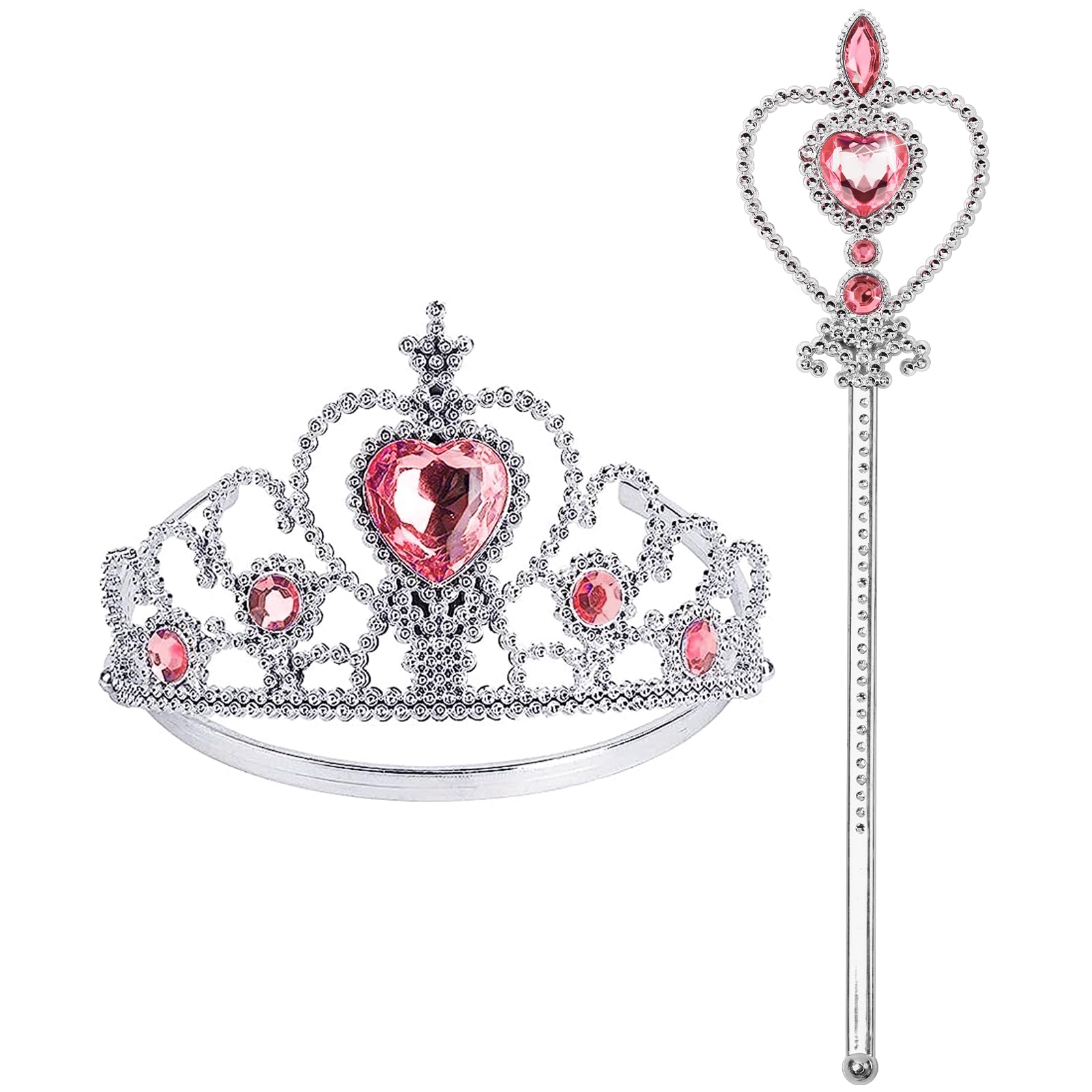 Princess Dress Up Accessories Princess Crown Tiara for Little Girls, Toddler Tiara crown Wand Toy Gifts for 3-6 Girl