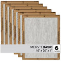 Filtrete 16x20x1 Air Filter, 3M MERV 1 HVAC AC Furnace Filter Replacement, 6-Pack (Actual Size 15.98x20x0.98 in)