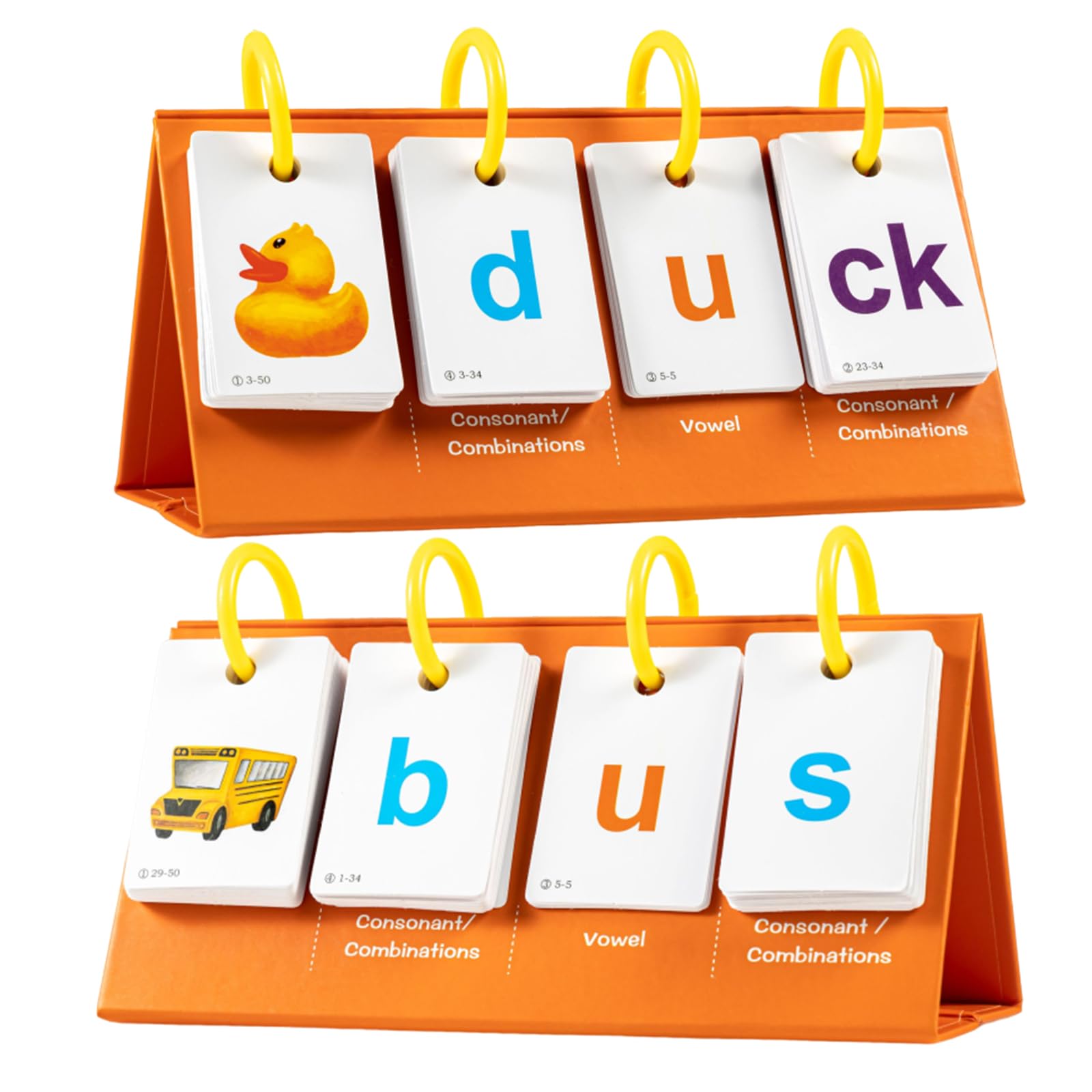 Alened Phonics Flash Cards for Kids 3-8, Sight Words Flash Cards for Kindergarten 1st 2nd 3rd Grade, CVC CVCC CCVC Word Builder, Homeschool & Classroom Phonics Learning Supplies