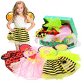 Girls Princess Dress up Trunk Ladybug, Bee, Butterfly, Green Fairy Role Play Costume Set for Little Girls Toddler Aged 3-7