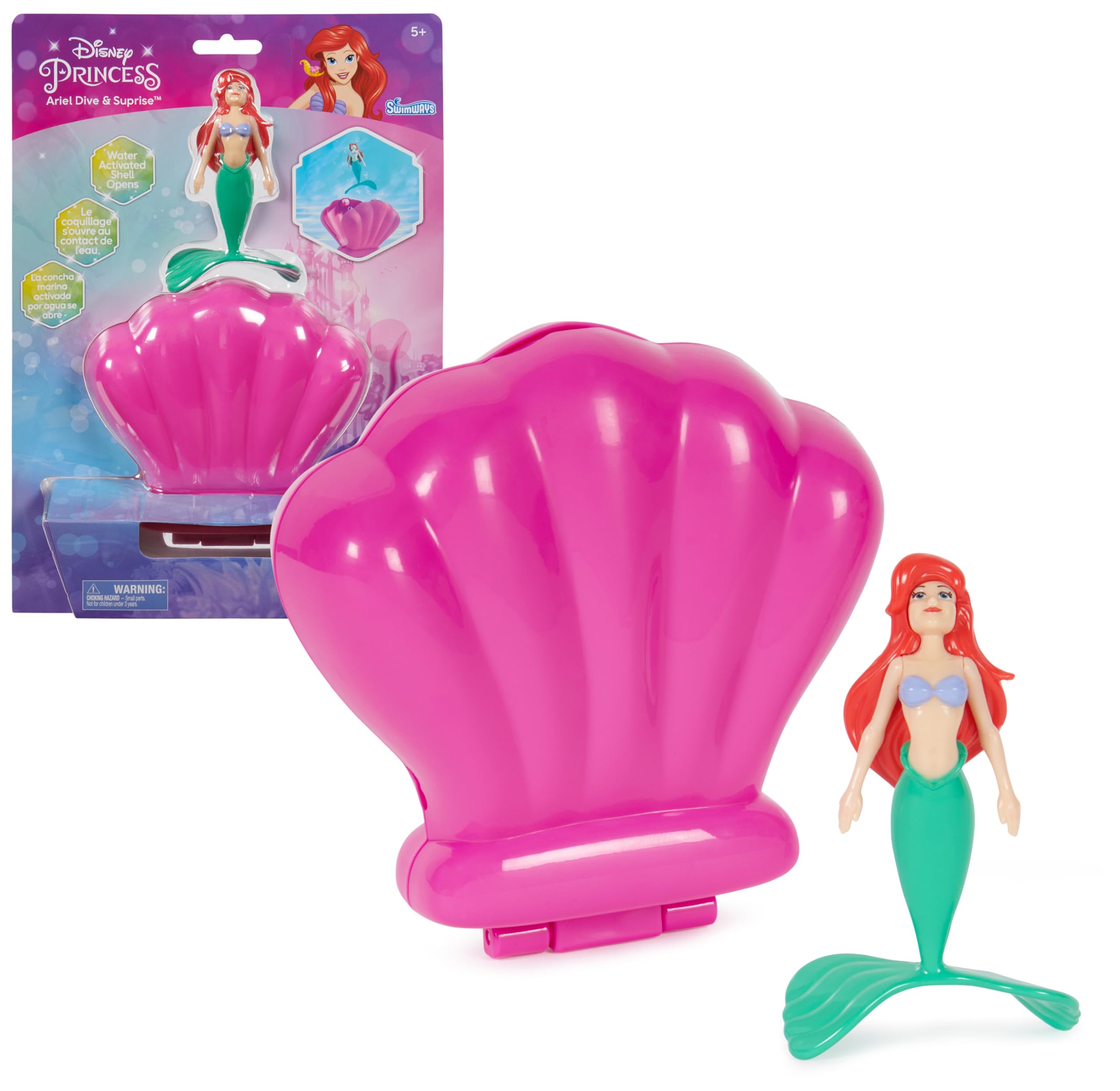 SwimWays The Little Mermaid Ariel Dive N’ Surprise, Swimming Pool Accessories & Kids Pool Toys, Pool Party Supplies, Disney Toys for Kids Ages 5 & Up