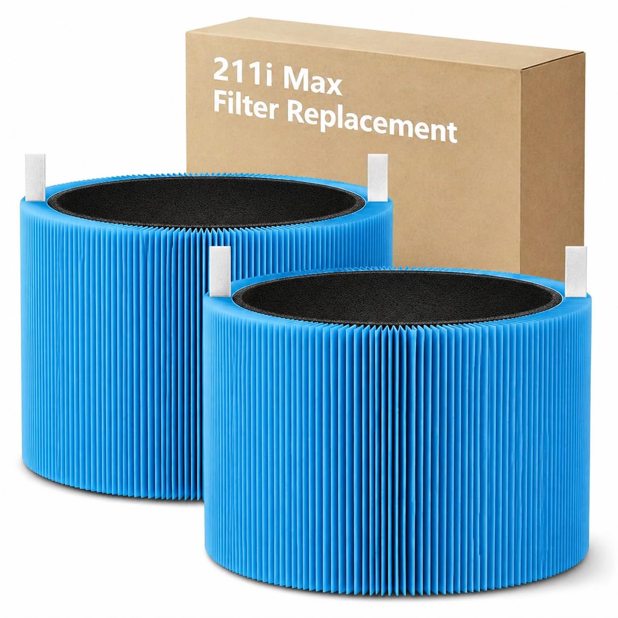 Blue Pure 211i Max AllergenBlock Filter Replacement Compatible with Blueair 211i Max Air Purifier, H13 Ture HEPA and High-Efficiency Activated Carbon Filters, Replacement Part #F2MAX