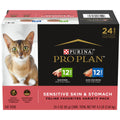 Purina Pro Plan Sensitive Skin and Stomach Wet Cat Food Variety Pack, Duck and Artic Char Entrees - (Pack of 24) 3 oz. Cans