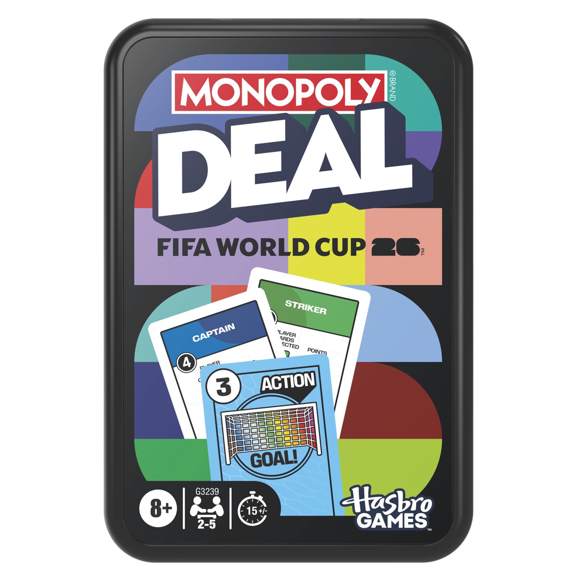 Monopoly Deal FIFA World Cup 2026 Edition Game – Officially Licensed FIFA World Cup Soccer Card Game for Kids – Ages 8+ – 2 to 5 Players – 15 Mins.