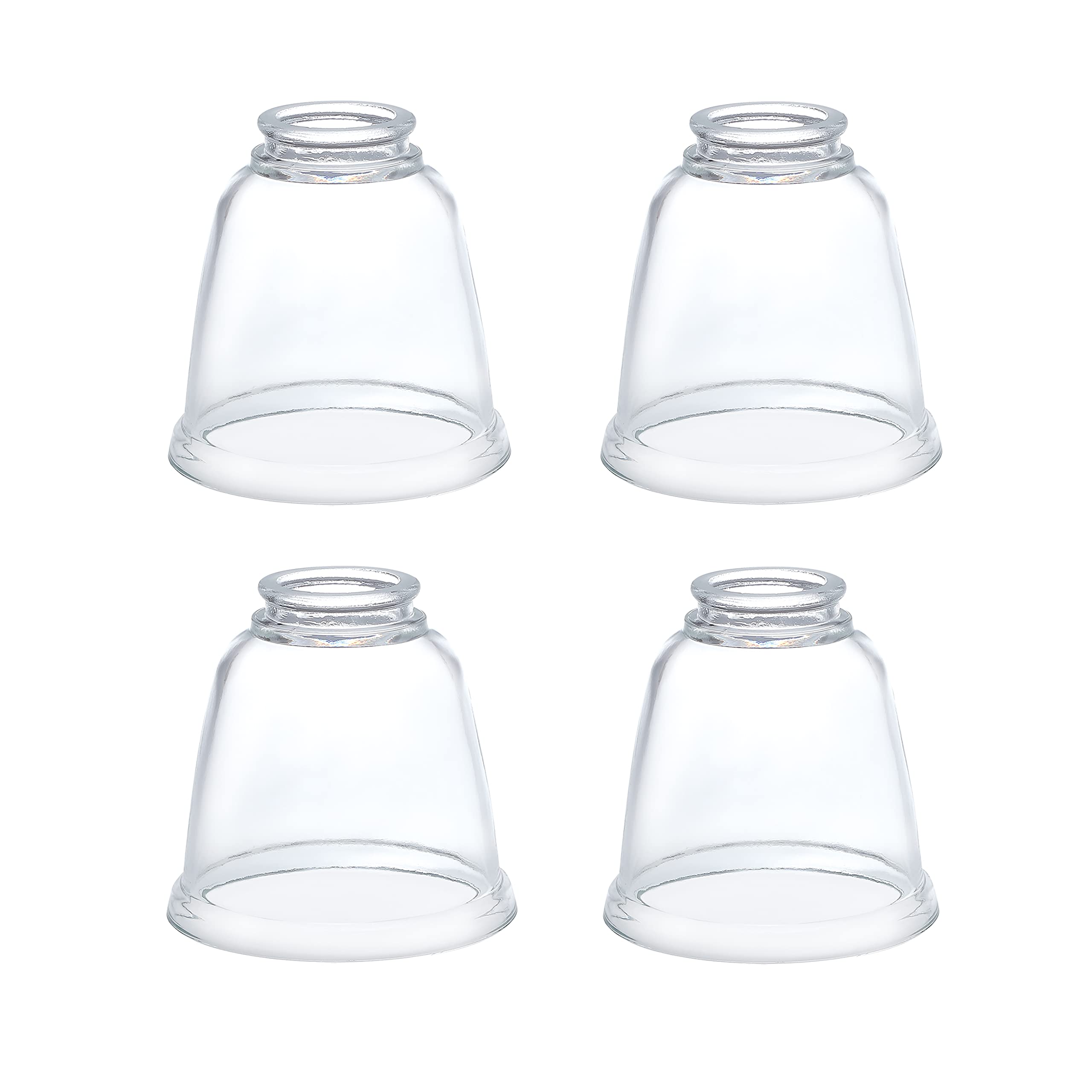 Aspen Creative 23127-4 Contemporary Clear Ceiling Fan Replacement Glass Shade, 2-1/8" Fitter, 4-5/8" Diameter x 4-1/2" Height, Clear, 4 Pack