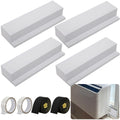 moonoom 4 Pack Air Conditioner Foam Block, Window AC Side Foam Block Kit with Foam Strip and Tape, Insulated Foam Panel for U-Shaped AC Units Prevent Air Leakage Summer Winter (White)