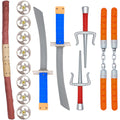 Ninja Warrior Toy Plastic Weapons Role Play Set for Boys and Girls Pretend Play Battles Dress up Party Photo Booth Props