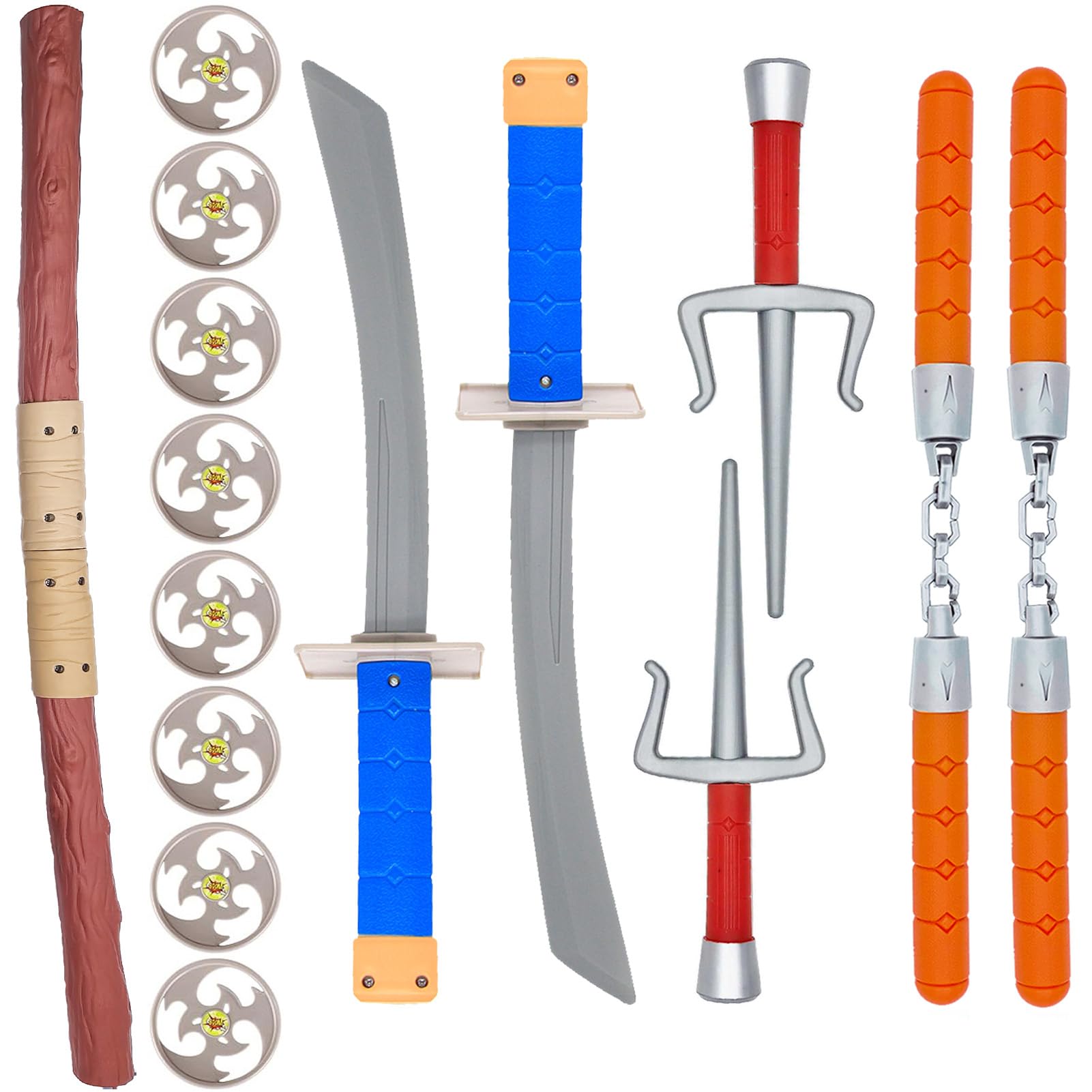 Ninja Warrior Toy Plastic Weapons Role Play Set for Boys and Girls Pretend Play Battles Dress up Party Photo Booth Props