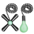 Black Ceiling Fan Pull Chain Set, 2Pack 3mm Diameter Beaded Fluorescent Decorative Pendant Extension, 12in Lighting & Fan Chain Extender with Connector Glow in The Dark(Black)