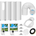 Portable Air Conditioner Window Vent Kit: Qoosea Adjustable AC Window Seal Kit with 5.1 & 5.9 Inch Exhaust Hose Sliding Window Upgraded Adjustable AC Vent Kit for Sliding Horizontal & Vertical Windows