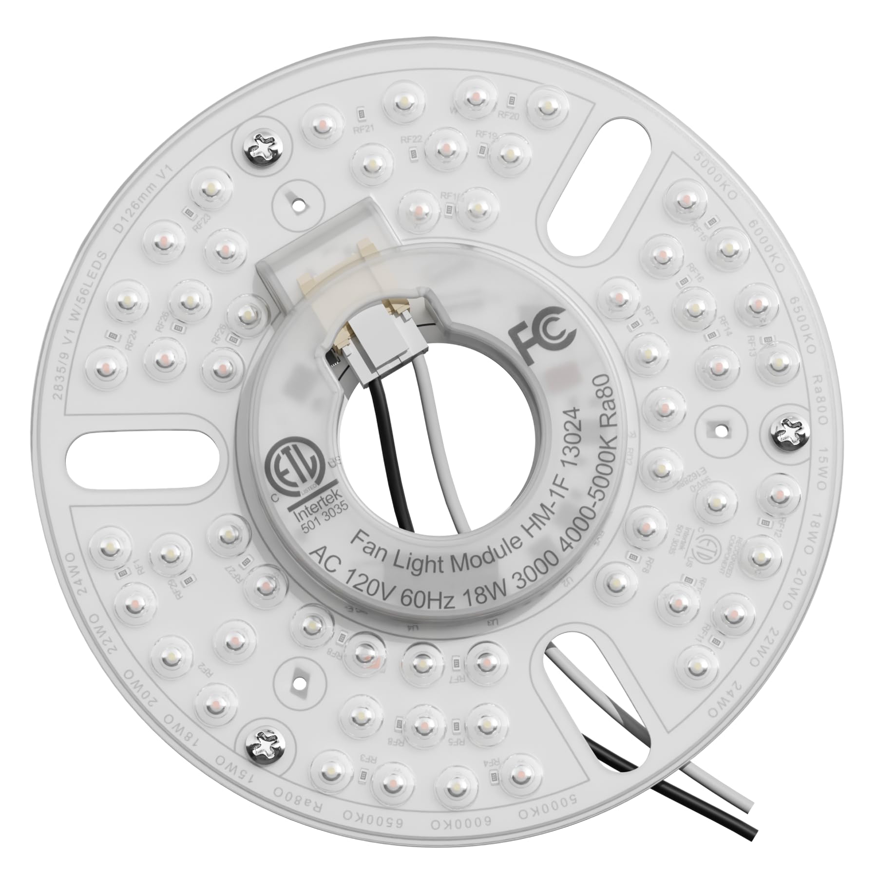 5" LED Ceiling Fan Light Kit Replacement, 18W Universal Retrofit Light for Flush Mount Fans, 3-Color Adjustable, Farmhouse Style, Energy Efficient, Easy DIY Installation for Old Lighting Fixtures