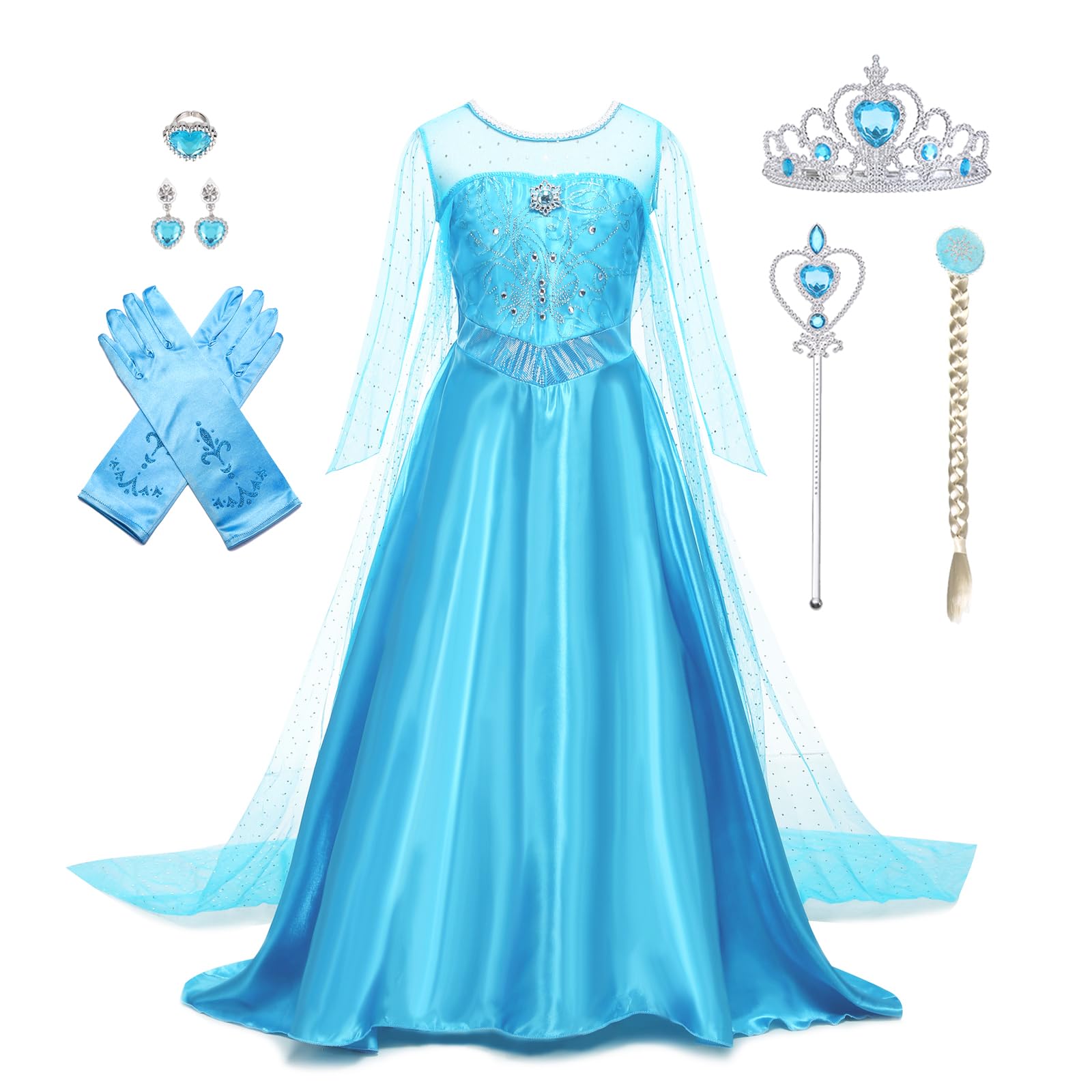 Princess Dress for Girls Luxury Princess Dress Up Halloween Cosplay Princess Costume Fancy Dress Birthday Outfit