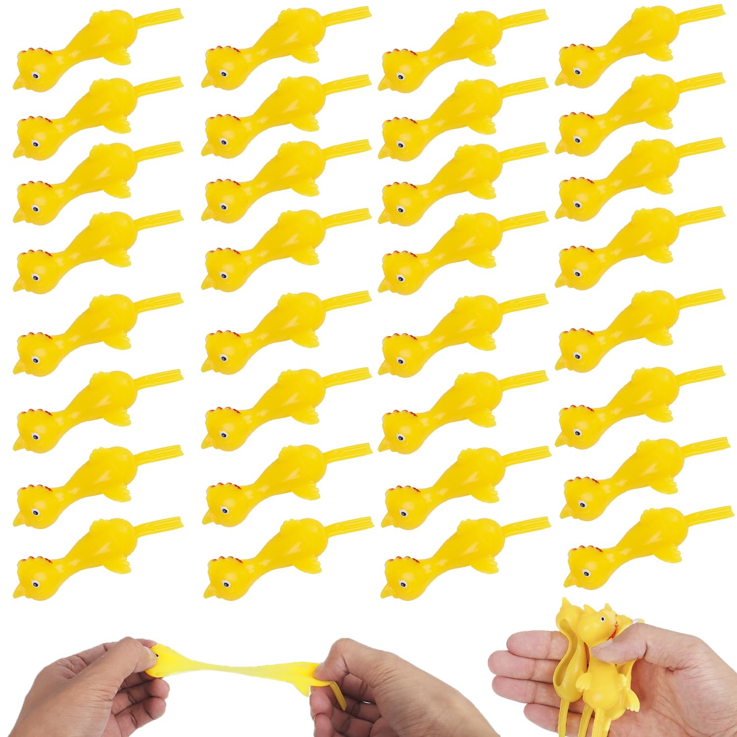 LOKIPA 50PCS Flying Chicken Slingshot, Rubber Chicken Slingshot Slingshot Finger Toys for for Kids Adults Party Favors Goodie Bags Stuffers Novelty Classroom Rewards