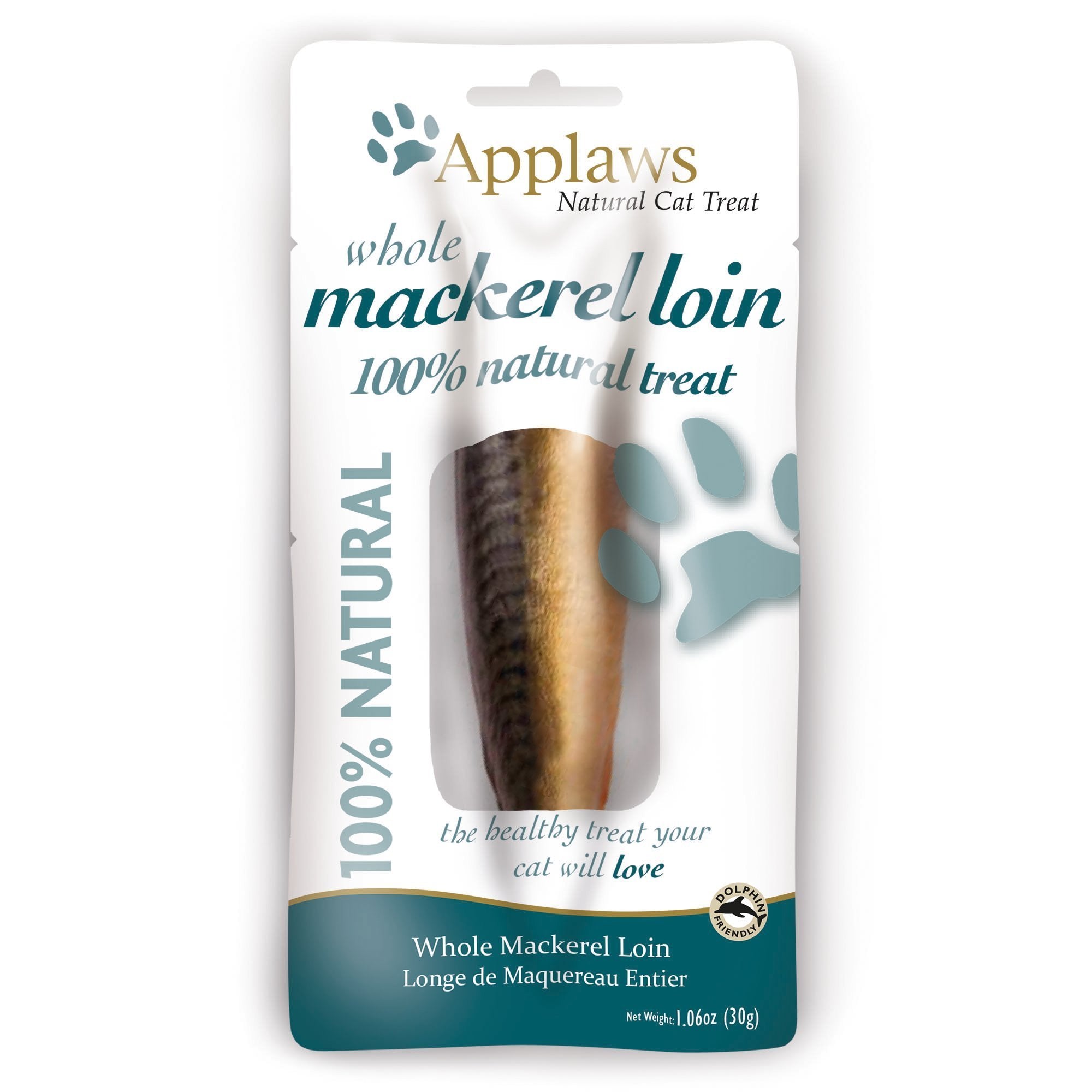 Applaws Natural Whole Mackerel Loin Cat Treat, 1.06 oz.