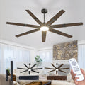 Amico 72 Inch Ceiling Fans with Lights and Remote, Indoor Outdoor Ceiling Fan for Patio Living Room, Kitchen, Quiet 6-Speed Reversible DC Motor, Dual-Sided Blades, Modern Farmhouse Dimmable & 3CCT