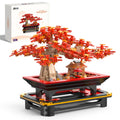 Wise Block Japanese Red Maple Bonsai Tree Building Toy Set for Adults - 900 Pcs Artificial Bonsai Tree Building Blocks for Adults, Home Office Decor