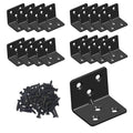 Black Stainless Steel Shelf Bracket,Joint Right Angle Bracket,L Shape Heavy Duty Metal Corner Brace Shelf Supporter for Wood Aufuga (16, 1.5x1.2x1.2)